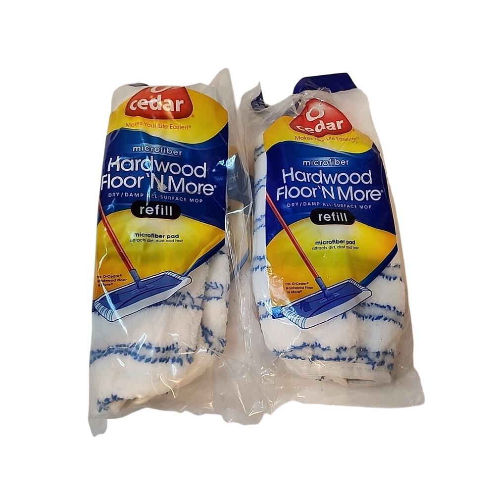 O-Cedar Hardwood Floor 'N More Microfiber Mop Refill Pad Lot of Two New 02763